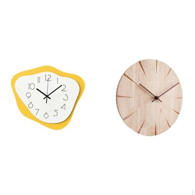 Acrylic Solid Wood Wall Clock Hanging Modern Office Ornament Creative Design Silent Timepiece Gift