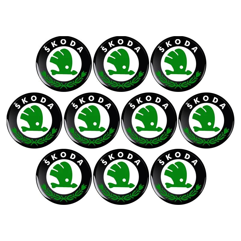 VMAD6 Car Goods 14MM Remote Car Key Stickers Emblem Accessories For Skoda Octavia MK2 MK3 2 3 A7 Fabia Karoq Kodiaq Superb Rapid Kamiq