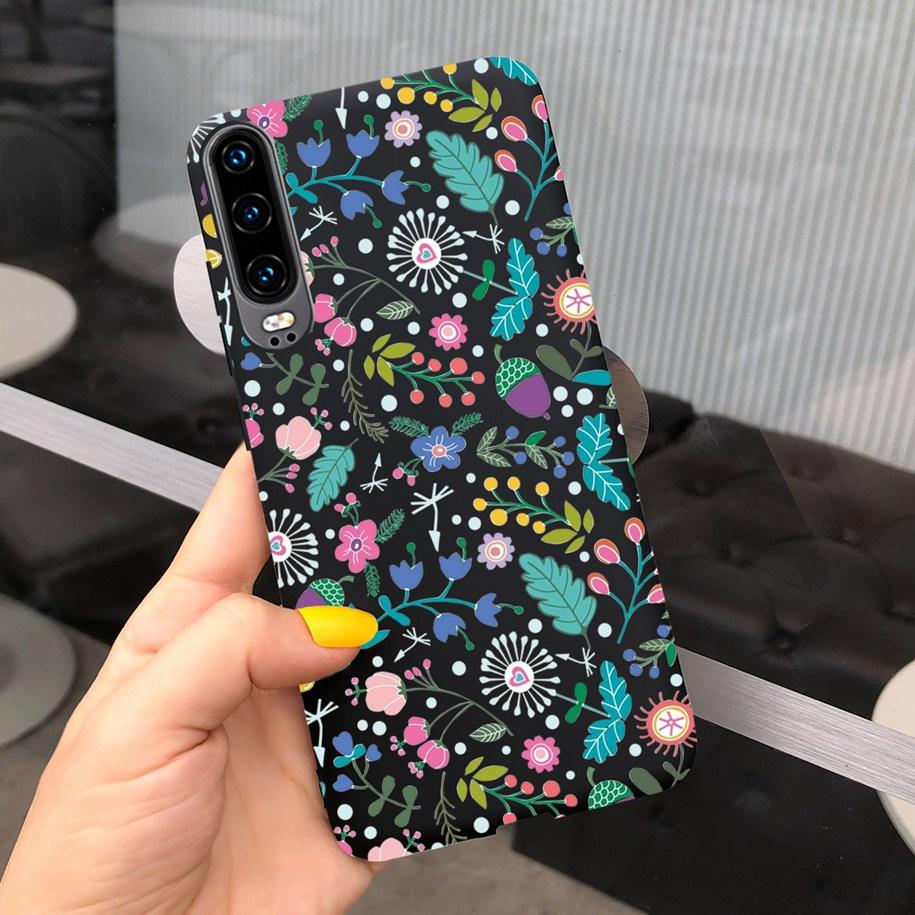 P30 Lite Case Fashion Flower Pattern Phone Case For Huawei P30 P 30 P30Lite 2020 MAR-LX1M Shockproof Bumper Soft TPU Funda Coque