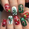 Kerst Thema Nagels, Sneeuwvlokken, Kerstboom Nail Art, Lollystok Cadeaus, Kerst Manicure