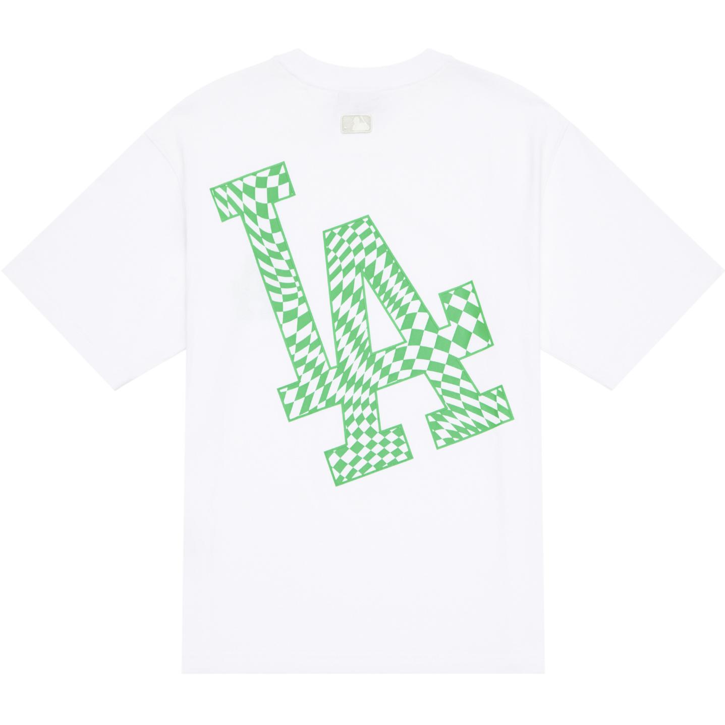 MLB Checkerboard T Shirts Unisex Ecru Crew Neck Moderate Straight Fit 3ATSO0243-07WHS XL