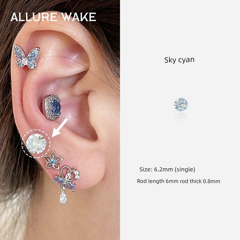

Blue Control | Arur Medical Titanium Steel Ear Bone Stud Sleep Pick-Free Anti-Allergy Titanium Alloy Ear Piercing Ear Studs Women Sky cyan Huazi 6.2mm [single]]