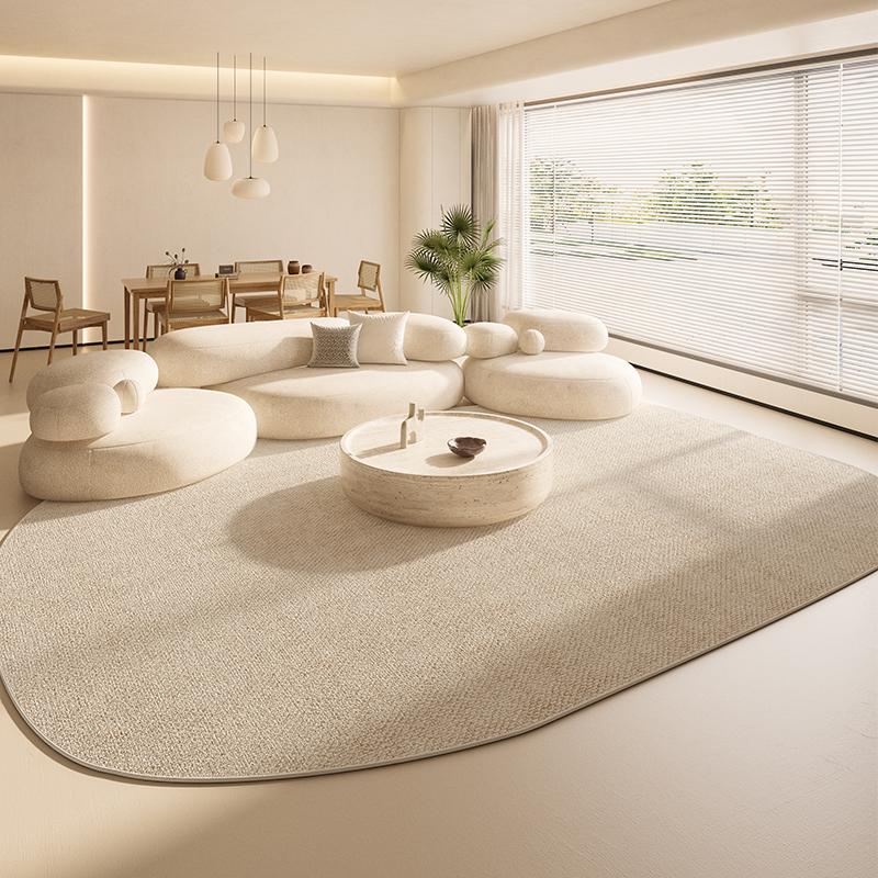 Irregular Shape Living Room Decoration Large Carpet Thickend Plush Rugs for Bedroom Fluffy Soft Lounge Floor Mat Cream Style Rug