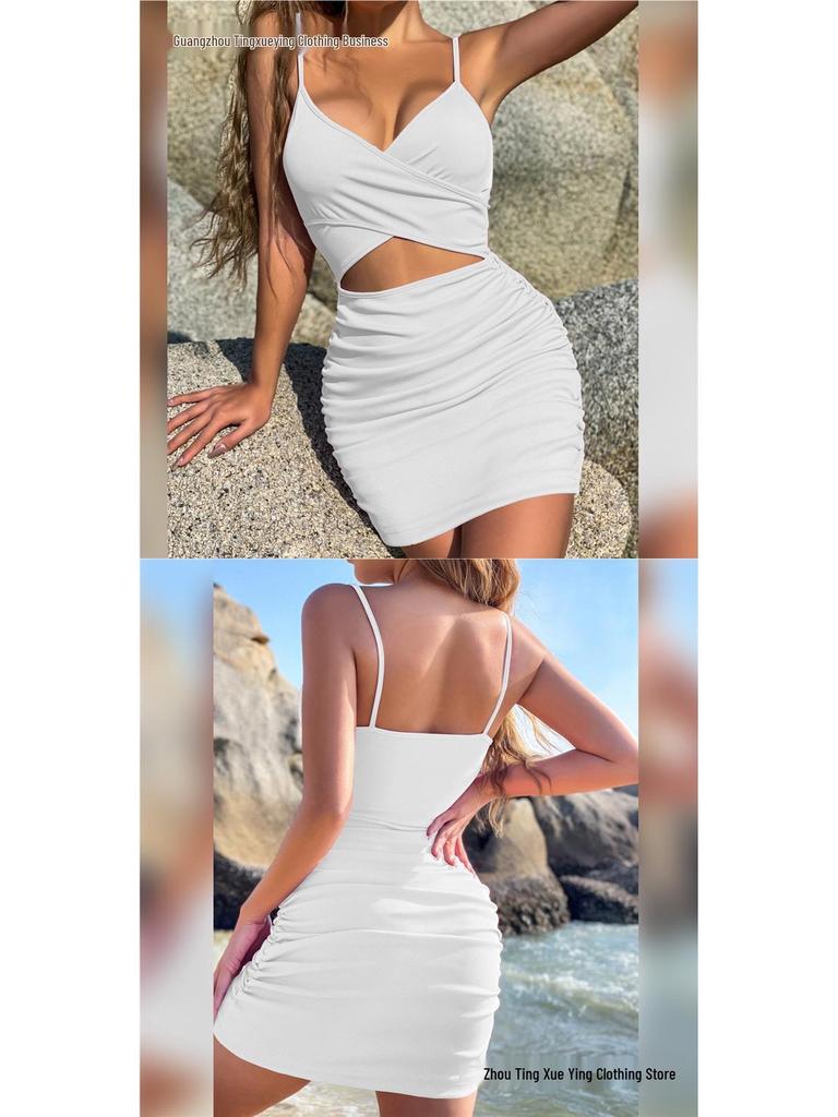 Women's European & American Strappy Hollow-Out Dress