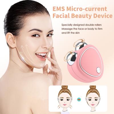 EMS Micro-current Beauty Instrument Face Lifting Συσκευή αδυνατίσματος Eliminate Edeme Reduce Wrinkle Dual Roller Vibration Massager