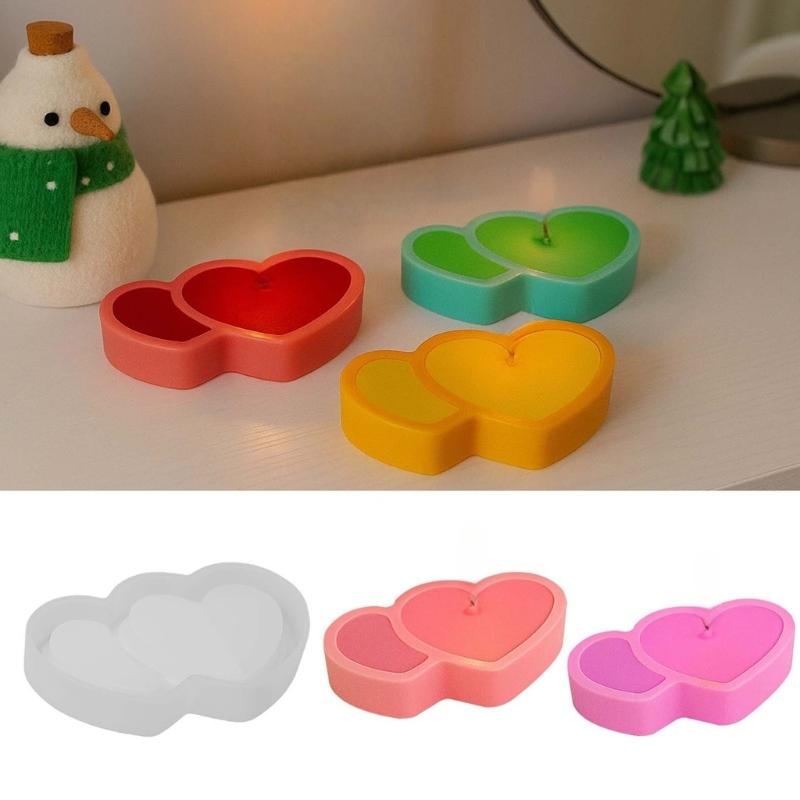 Heart Shape Silicone Candle Molds Heat Resistant for Making Candle Soap Chocolate Valentine's Day Gift and Resin Casting