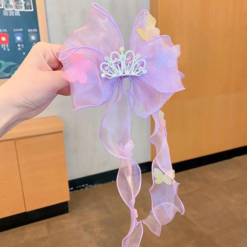 Super Fairy Bow Headwear  Hair Band Girls' Hair Tie  Hair Ribbon  Pearl Tassel  Braid  Hair Clip  Girls' Hair Accessory  Children's Hair Clip