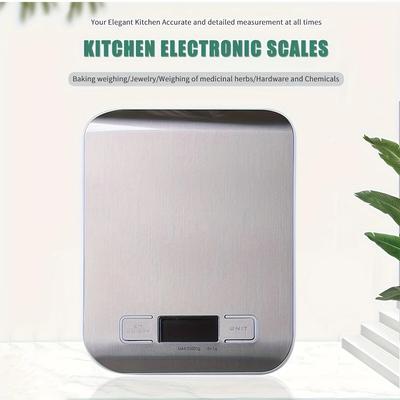 Household Kitchen Scale Stainless Steel Weighing Scale For Food Diet Balance Measuring LCD Precision Electronic Scales 10Kg