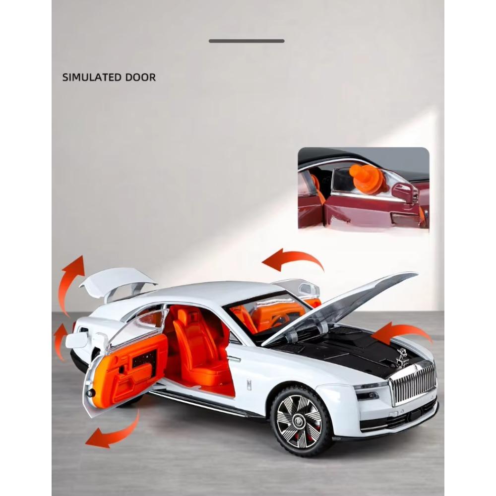 Simulation 1/24 Rolls Royce Spectre Supercar Legierungsmodell mit Ton und Licht Sammlung Miniaturauto Kinder Jungen Spielzeugfahrzeug