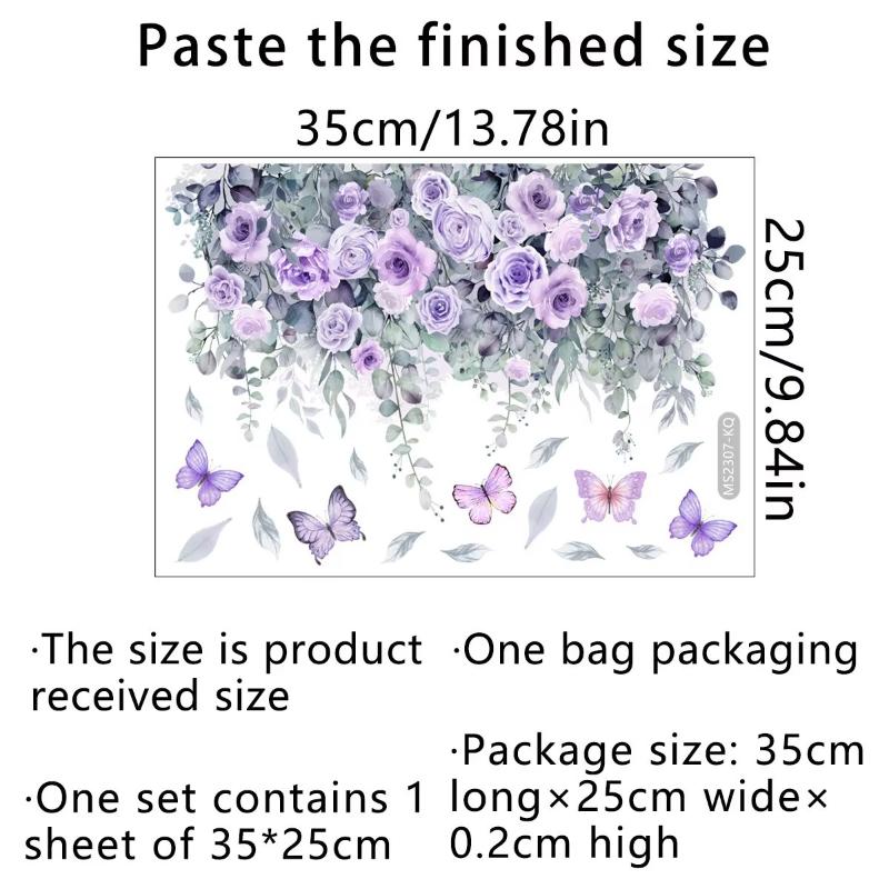 Plants Flowers Butterflies Toilet Sticker Bathroom Toilet Cover Sticker Refrigerator Wall Stickers Wc For Home Decoration