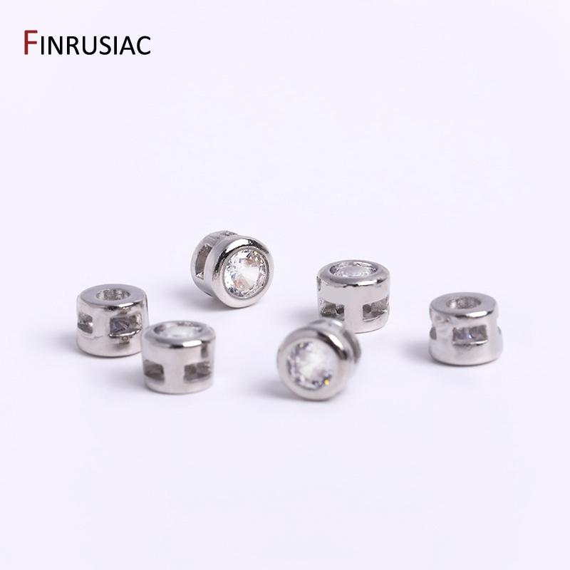 4.3mm*3.3mm 14k Gold Plated Zircon Loose Beads Spacer Beads Bracelet Beads For Jewelry Making Supplies Wholesale