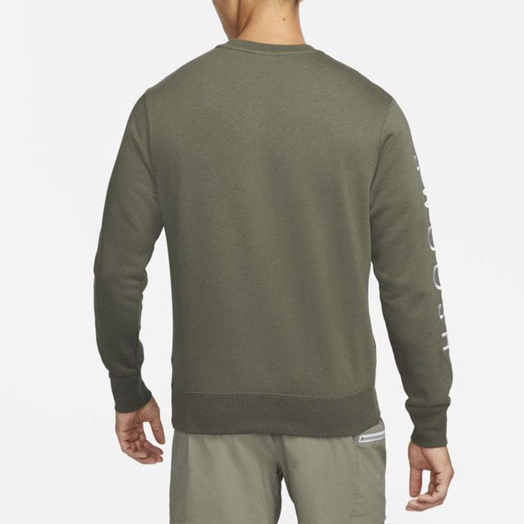 Nike French Terry Embroidered Crewneck Sweatshirt Unisex Tops Swamp-Twilight-Yellow DJ0466-380