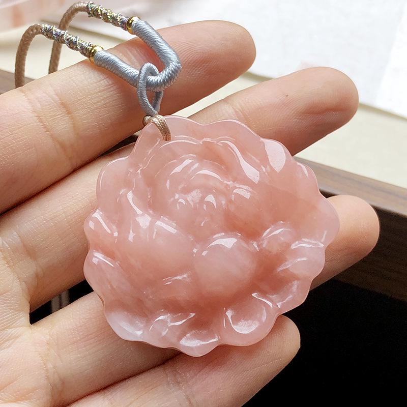 Natural Xinjiang Green Lotus Jade Pendant Necklace for Women - Good Luck Charm