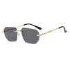 Frameless trimmed square small frame sunglasses metal women's European and American sunglasses ins street photography trendy sunglasses