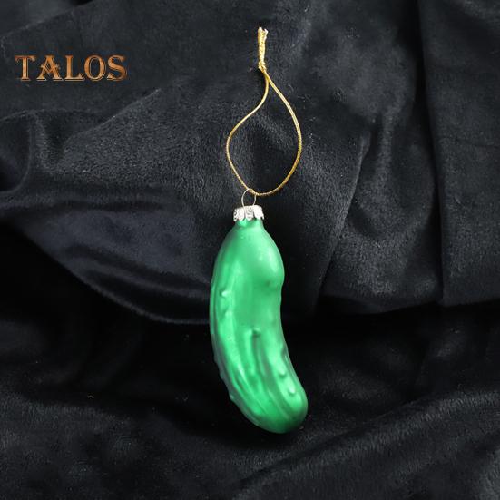 Wisząca ozdoba w kształcie ogórka z zawieszką i smyczą, łatwa do powieszenia, ozdoba choinkowa w kształcie ogórka