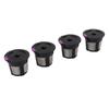 4pcs Reusable Coffee Pods Eco Friendly Reusable Coffee Filter Refillable Coffee Filters with Brush White Spoon