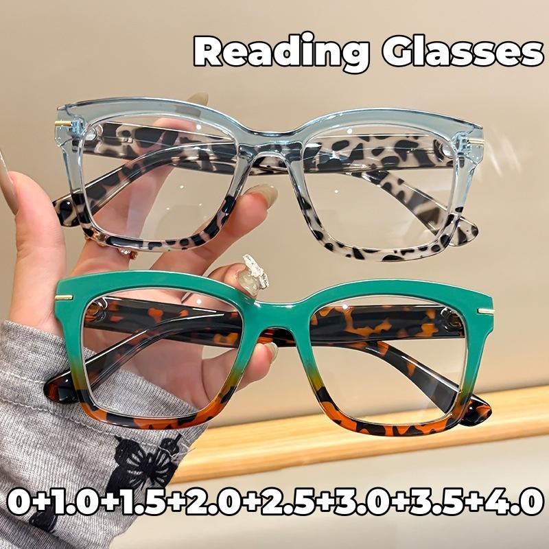 Korean Fashion Frame Reading Glasses For Women Large Frame Presbyopia Glasses Vintage Hd Anti Blue Light Far Sight Eyeglasses