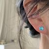 PANJBJ 100% 925 Sterling Silver Blue Zircon Earring for Women Classic Minimalism Office Design Jewelry Gift Dropshipping