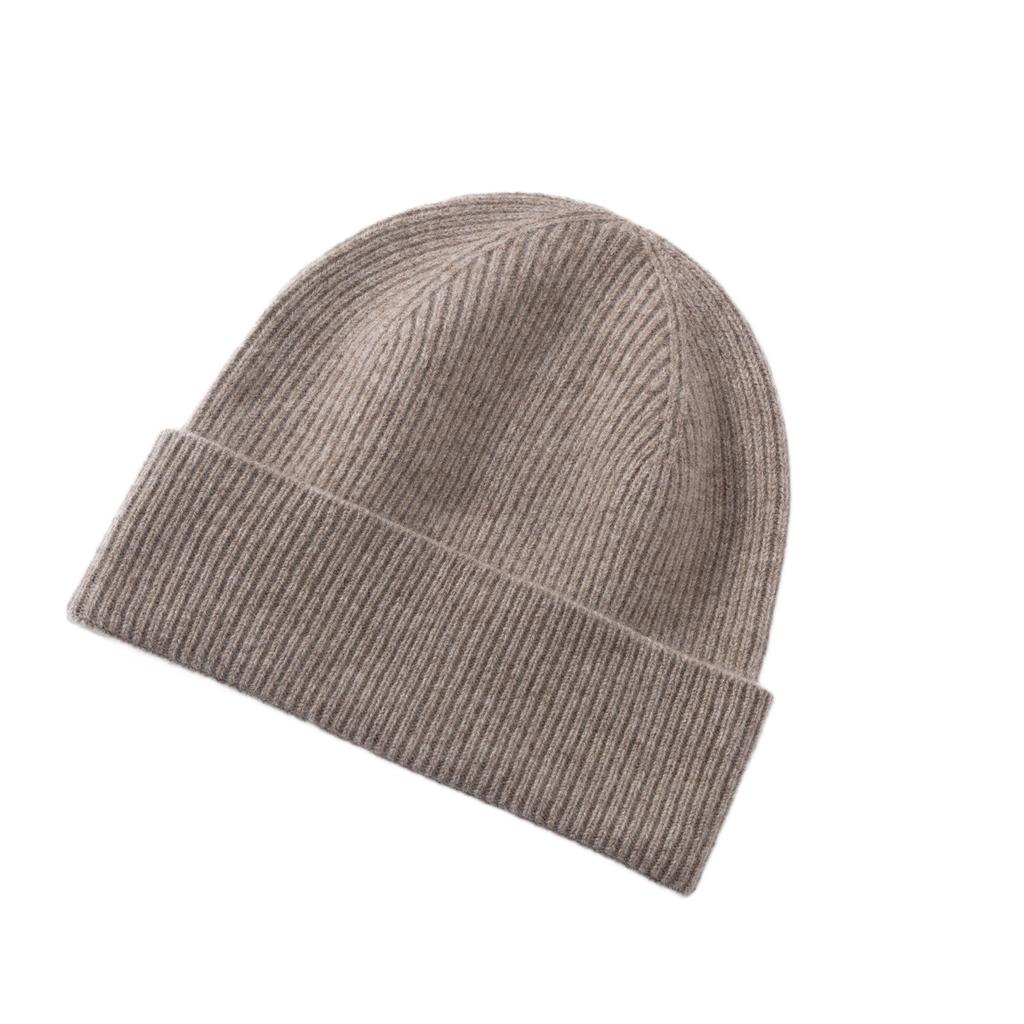 % Merino Pure Wool Knitted Wool Hat Autumn and Winter Warm Solid Color Flanged Cold Hat Men's and Women's Versatile Ear Protection Hat