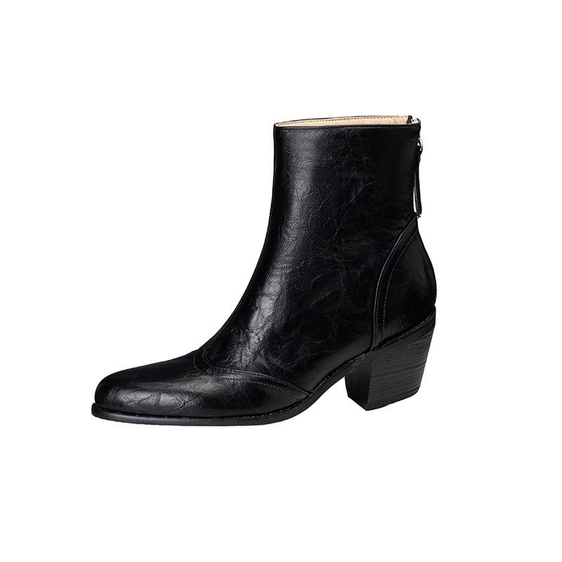 Autumn And Winter Women'S Boots Hand Grab Leather Short Fashion Boots High Heel Martin Boots 40-46 Boots