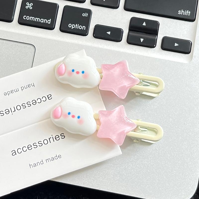 Lovely Sweet Cloud Star Hair Clip Cute Pink Pentagram Hairpin Girly Side Bang Clips Headwear Hair Accessories