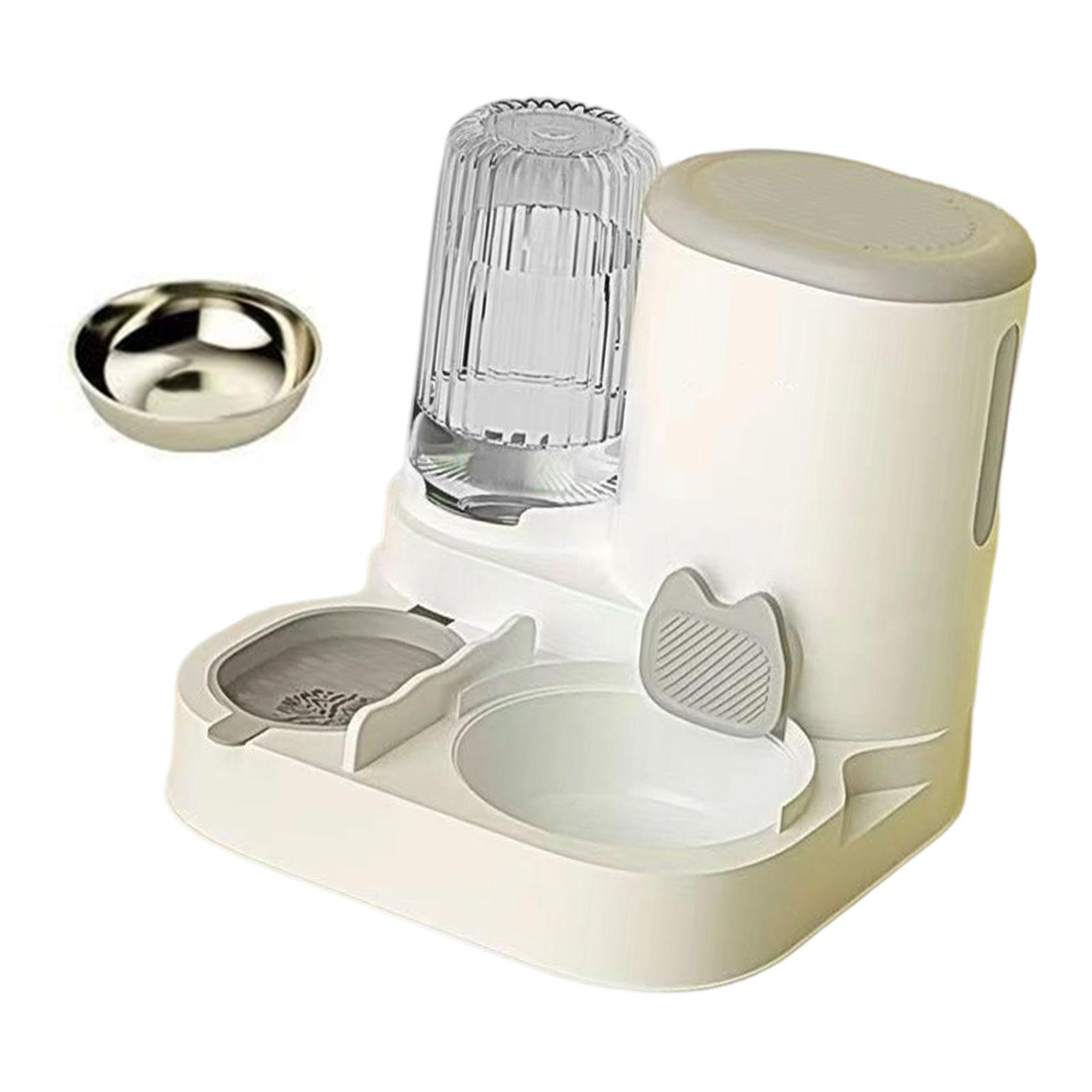 

and Water Dispenser,Removable,Compact,Feeding Station Dog Bowl Automatic Pet Feeder Food feed for Kitten серый
