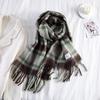 Autumn and winter new imitation cashmere plaid scarf women's high sense Korean version of college style tassel versatile warm shawl scarf