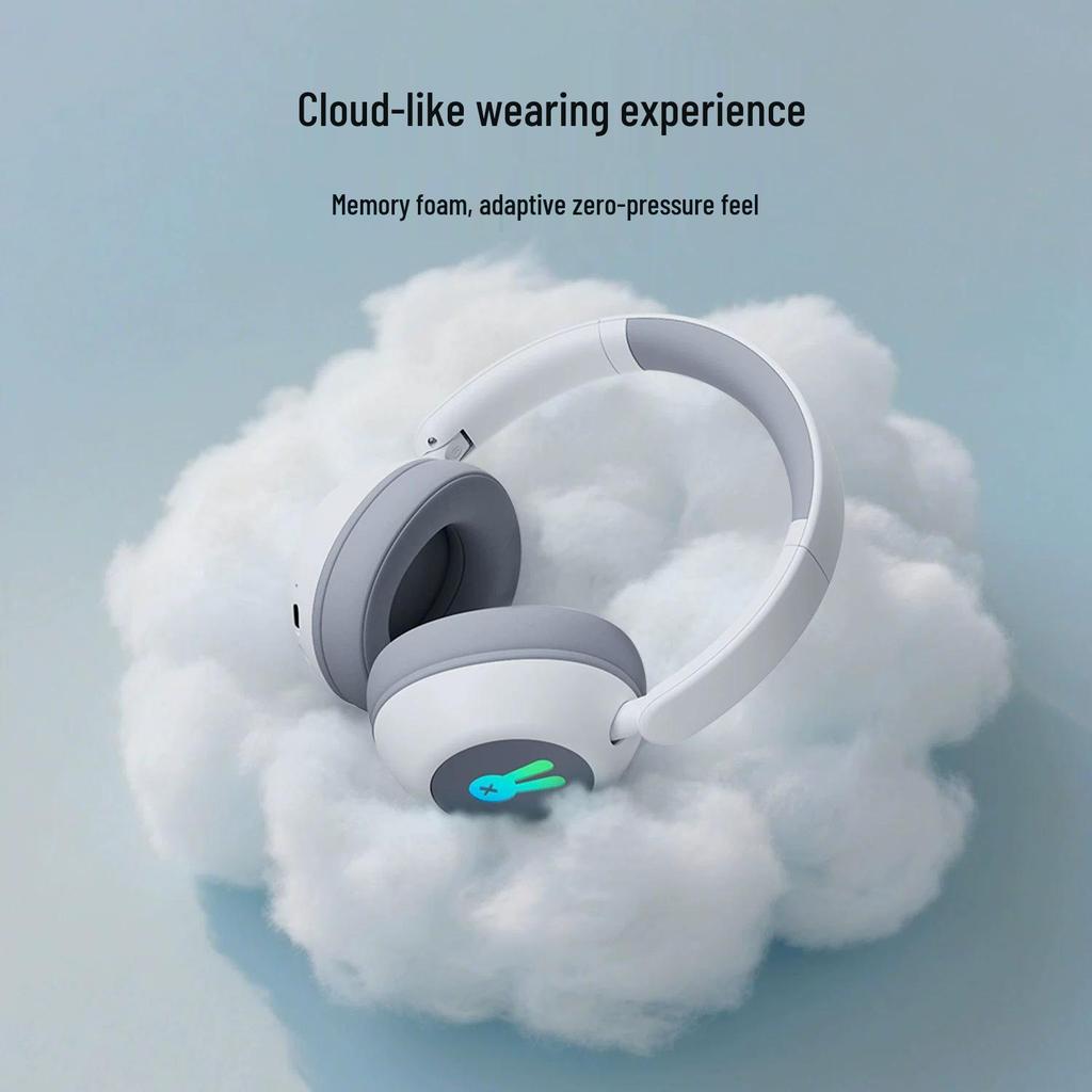 Children's Wireless Over-Ear Bluetooth Headphones with Hearing Protection and Luminous Ear Cups for Extended Battery Life