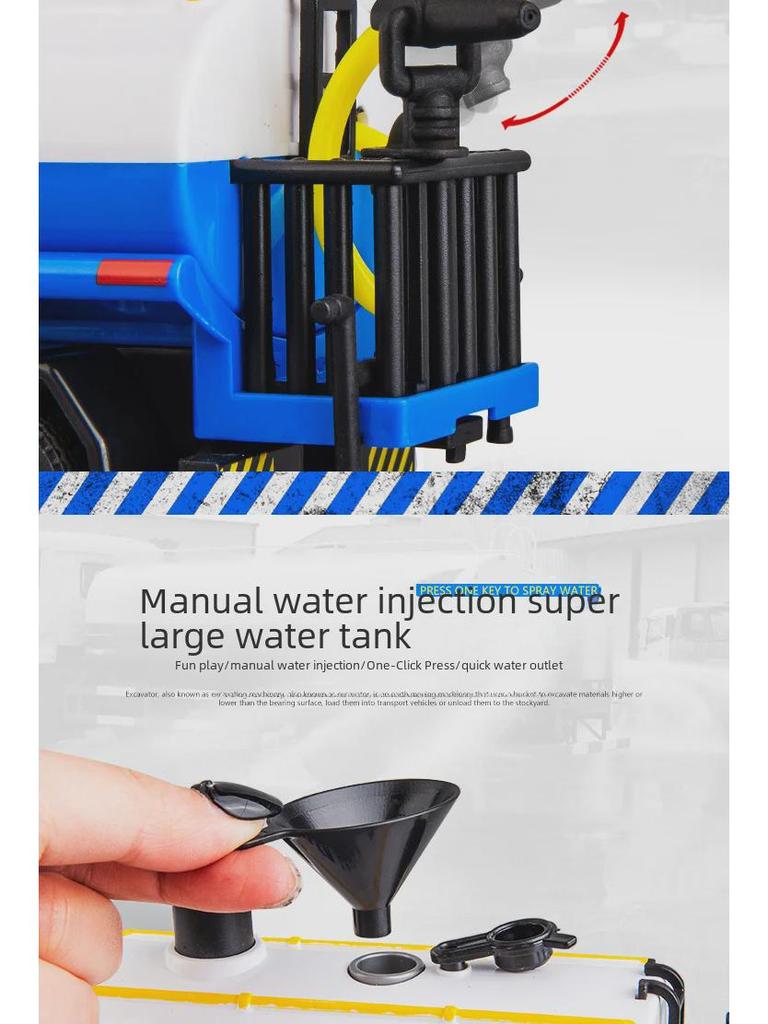 Large Sprinkler Truck Toy: Engineering Pull-Back Water Spray Vehicle for Kids