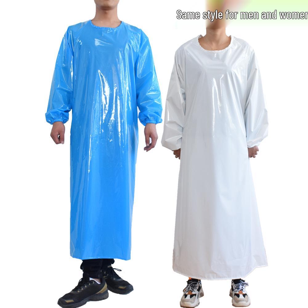 Livsmedelsgodkänd TPU Vattentät och Oljebeständig Syrabeständig Arbetsförkläde med Lång Ärm för Slakteri