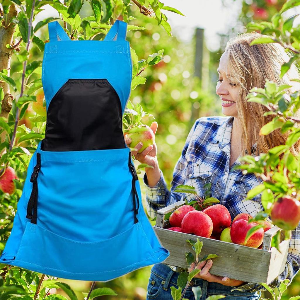Waterproof Harvest Apron for Fruit Picking Gardening Apron for Women Adjustable Picking Pouch Gardening Tools for Men Women