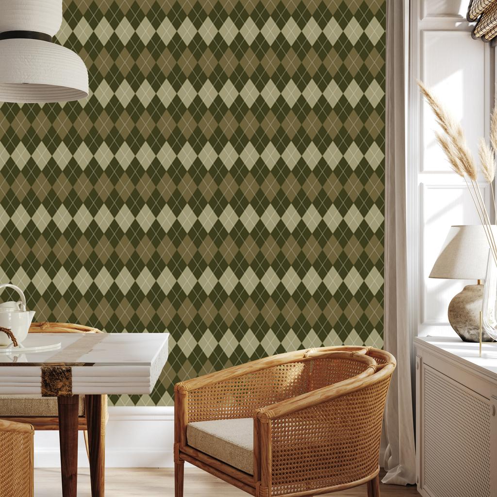 Autumn Plaid Wallpaper Yellow and Beige for Living Room and Bedroom 50x1000