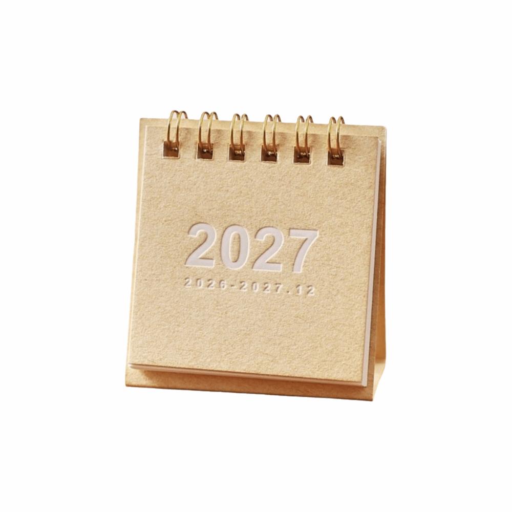 Double Coil Mini Calendar Standing Base Flip Calendar New 2027 Desk Calendar Home Office