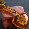 Boheemse Nationale Stijl Amber Peperkorrels Bijenwas Kralen Ketting Trendy Elegante Planten Fossielen Ketting Dames Mode