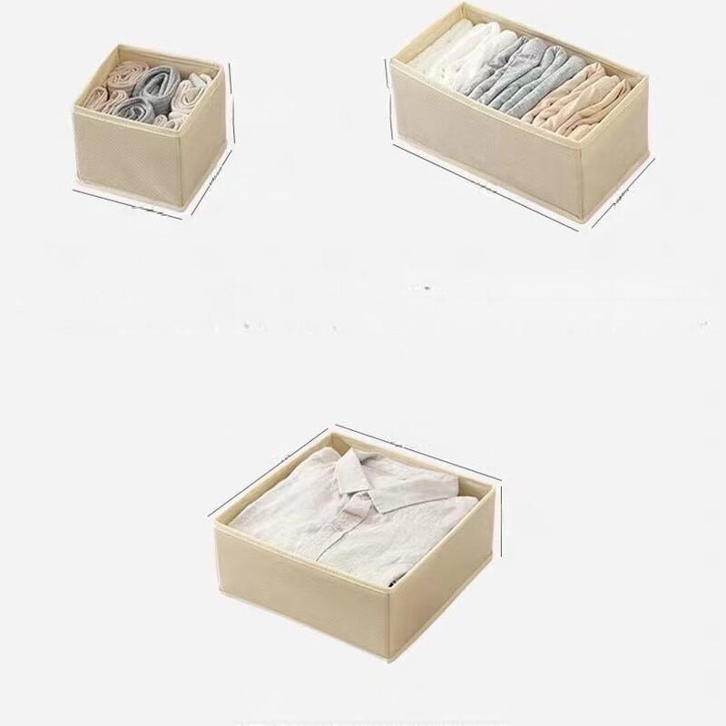 Foldable Grey Underwear Storage Organizer - 3-Piece Set