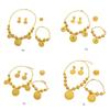 Gold Color Necklace Earring Wrist Chain and Rings Set For Bridal And Party Nigerian Weddings and Engagement Parties