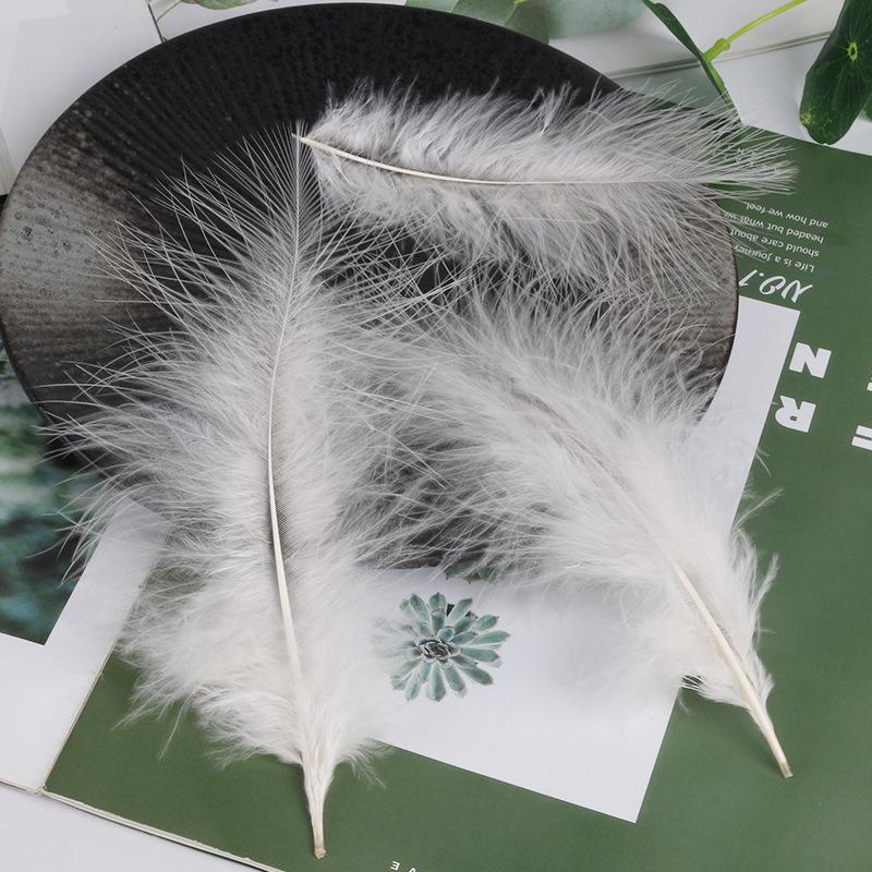 50Pcsdiy Color Feather Full Fleece Turkey Feather Clothing Antique Headdress Pet Toy Handicraft Decoration