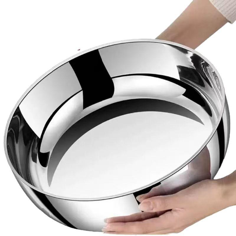 Large Stainless Steel Non-Stick Mixing and Kneading Bowl - Thick, Multi-Functional for Dough or Vegetables