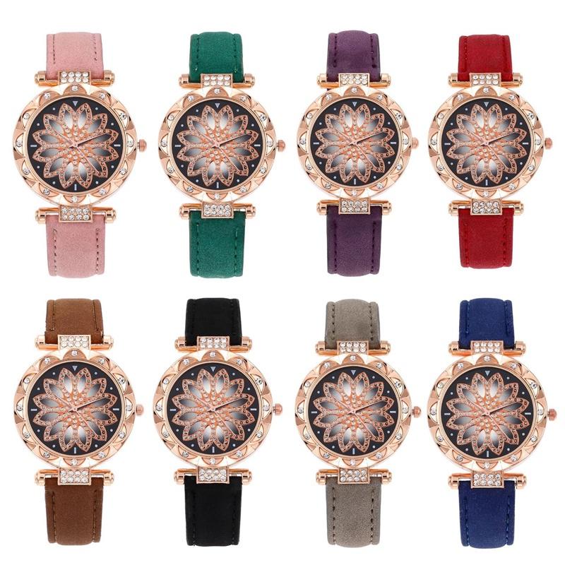 Women Leather Quartz Watch Classic Fashionable Wristwatch Accessory Gifts Girls