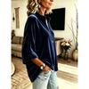 Women Velvet Top V Neck Long Sleeve Loose Fit Soft Fabric