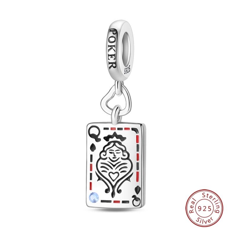 Argent S925 Chat Citrouille Carte à Jouer Ours de Diplôme Cheval de Mer 3mm Breloques Perles Design DIY Bijoux Fins