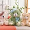 Plush Teddy Bear Toy With Beret And Bow For Kids Birthday Gift
