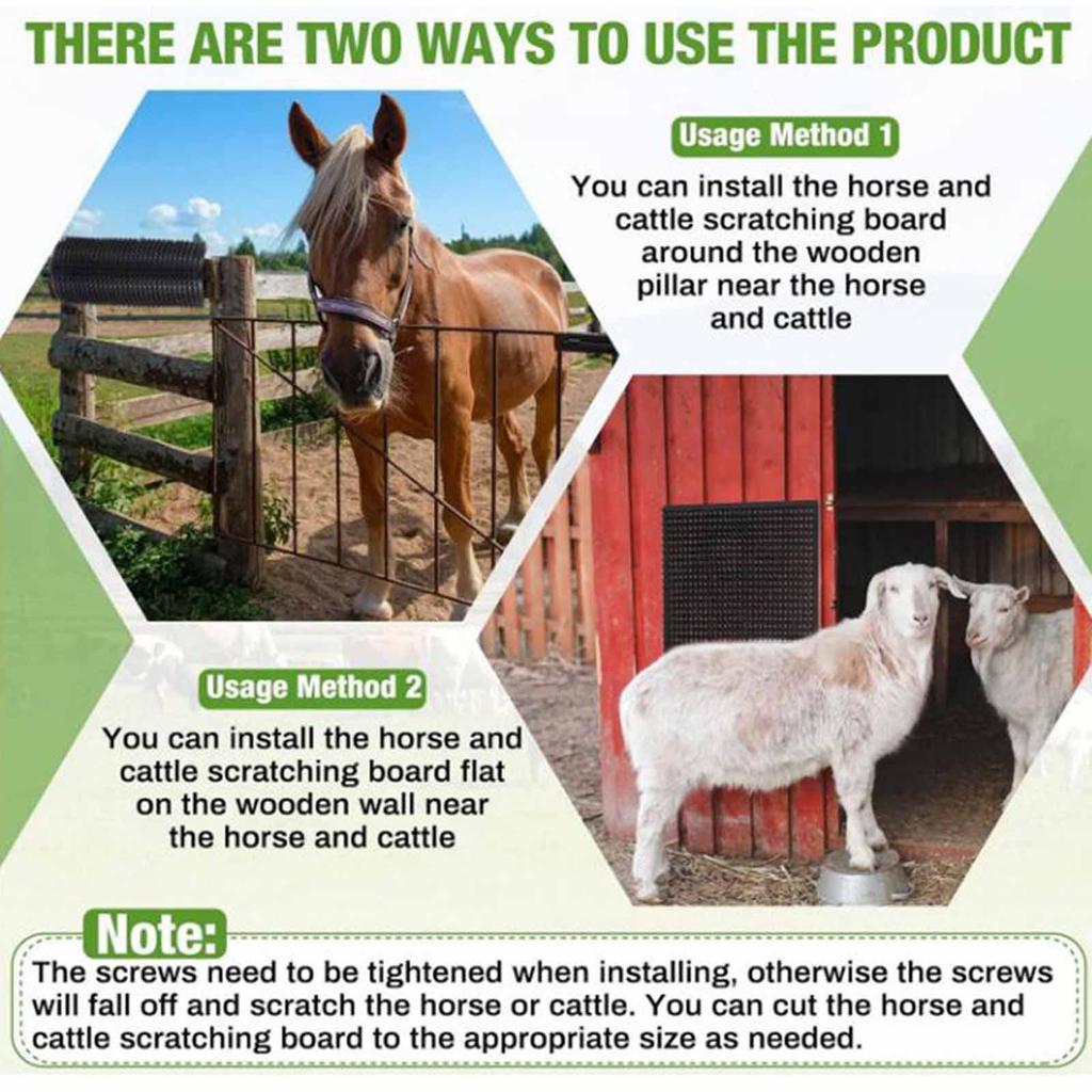 Horse Scratching Post Pad Soft Cattle Scratcher Mat for Walls Barn Fences