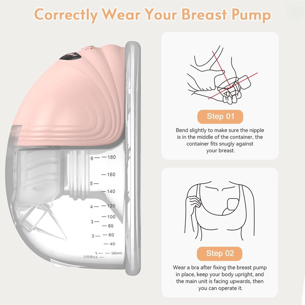 Portable Electric Breast Pump 180ML Storage Capacity Breastfeeding Equipment Low Noise Wearable Breast Pump