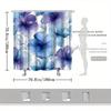 Watercolor Floral Shower Curtain – Purple & Blue Gradient Flowers, 70X70In, Fade-Resistant, Machine Washable, Includes Hooks