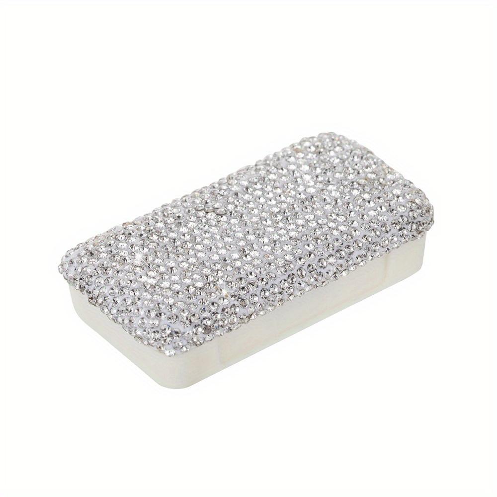 Bling Rhinestones Travel Bottle Pill Organizer 3 Compartment Cute Daily Medicine Container Portable Travel Pill Box Bling Case