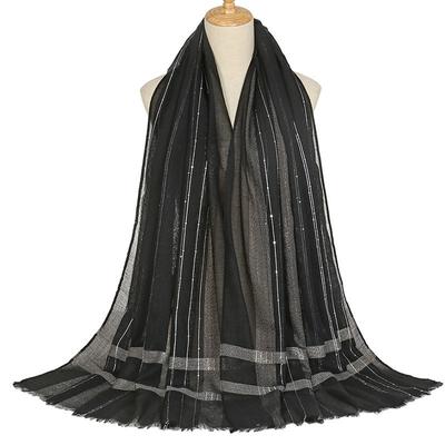 Einfacher Lurex Silber Glitzer Pailletten Fransen Viskose Schal Tuch Damen Weich Dünn Hijabs und Wickeltücher Bufandas Muslim Sjaal 180*80cm