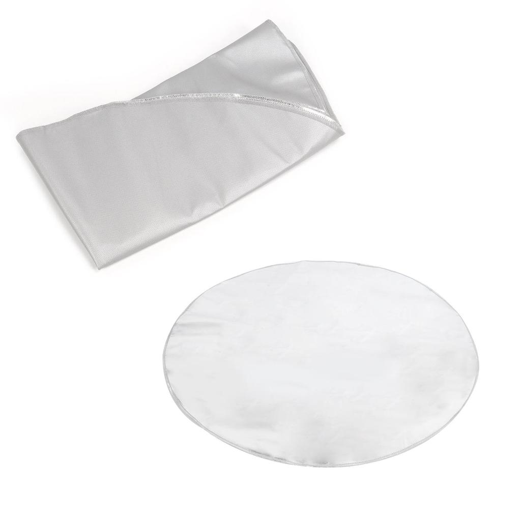 Round Fire Pit Mat Fireproof Outdoor Terrace Barbecue Grill Deck Protection Pad SuppliesSilver Gray