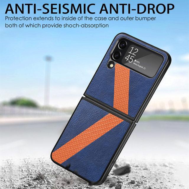 Fashion Leather Cell Phone Accessories Case For Samsung Galaxy Z Flip4 5g Flip4 Comfortable Protection Cover For Samsung Z Flip4
