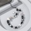 ins black multi-element acrylic beaded lanyard universal mobile phone case accessories mobile phone chain anti-lost spot